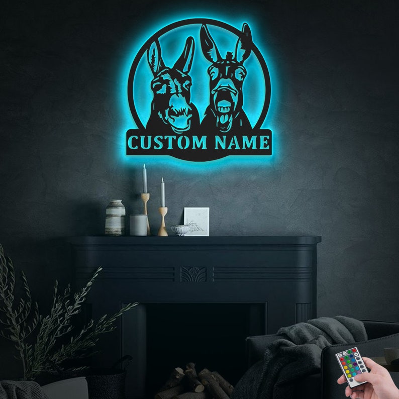 Donkey Lover Style Personalized - Led Light Metal - Owls Matrix LTD