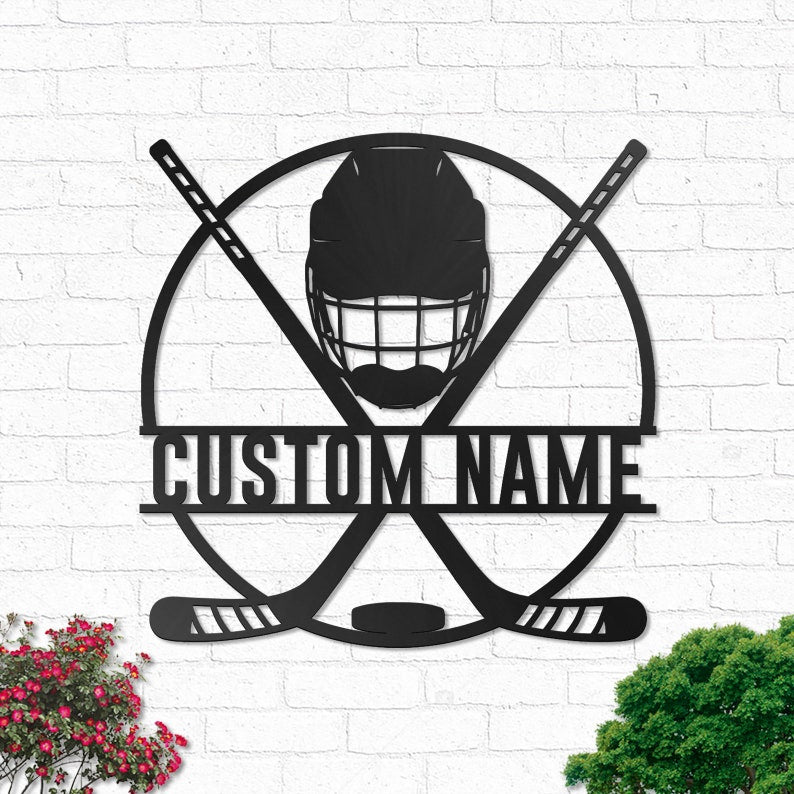 Hockey Stick Hockey Player Personalized - Led Light Metal - Owls Matrix LTD