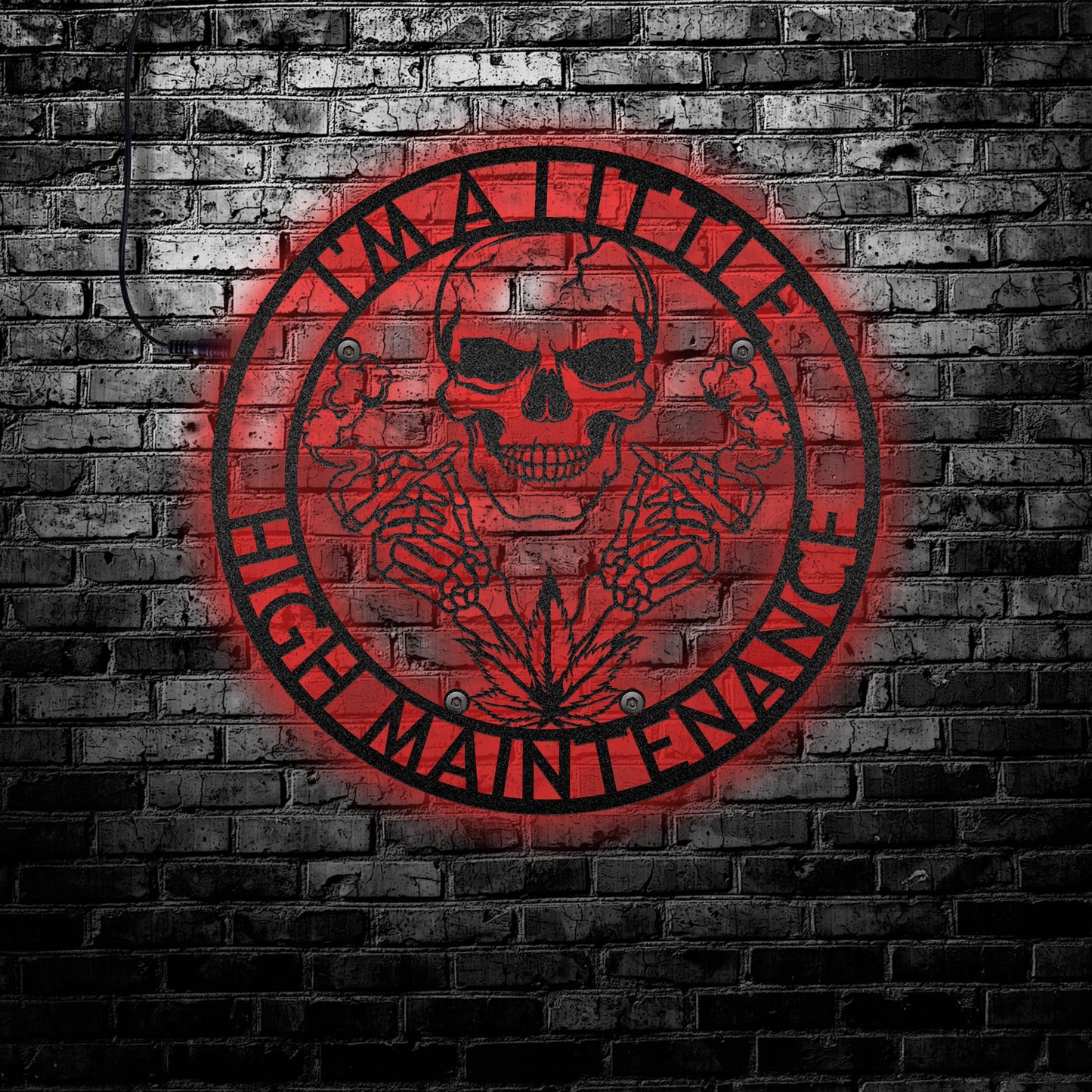 Skull Maintenance I'm A Little High Maintenance - Led Light Metal - Owls Matrix LTD