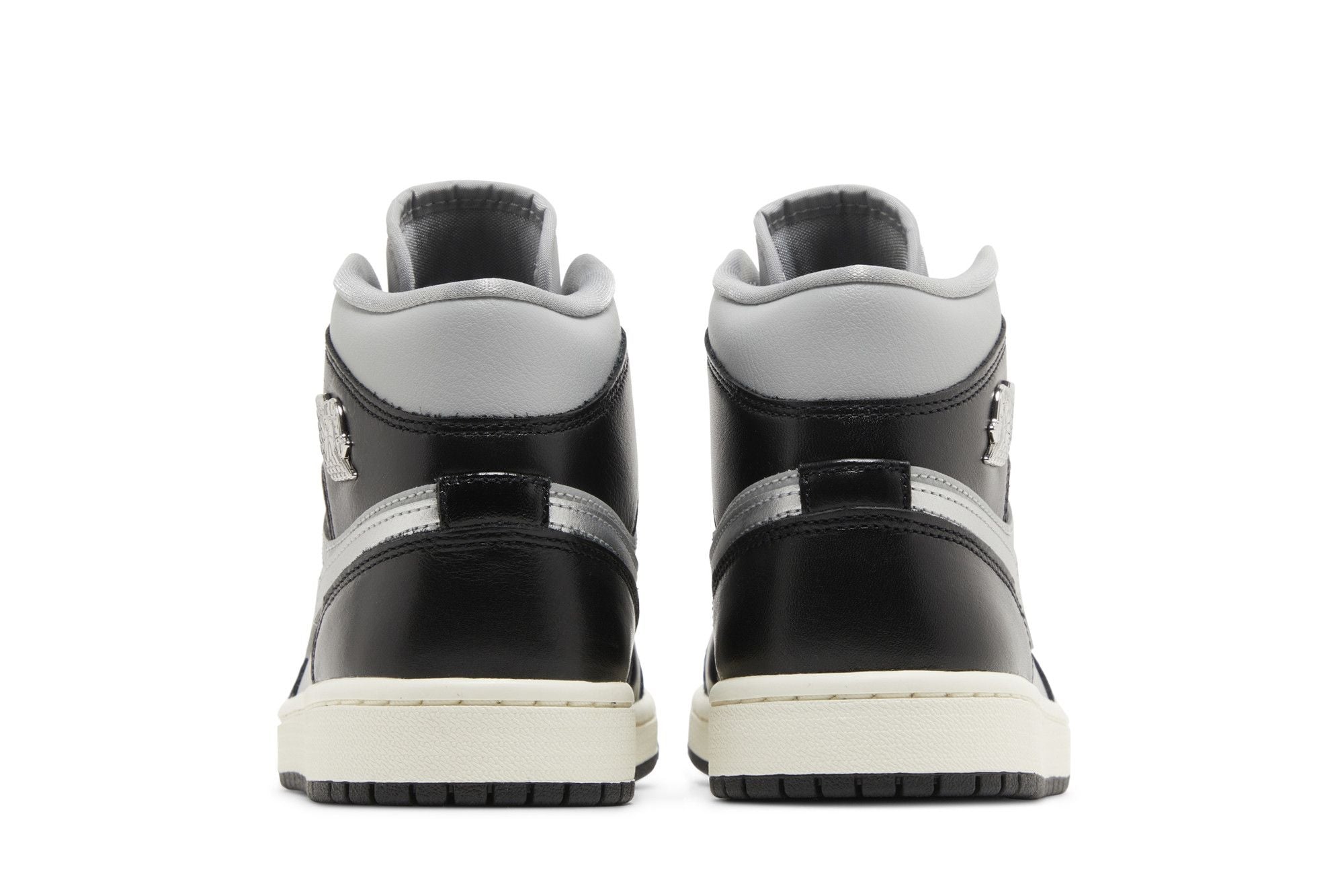 Jordan 1 Mid SE Women's Black Metallic Silver Sneakers FB9892-002