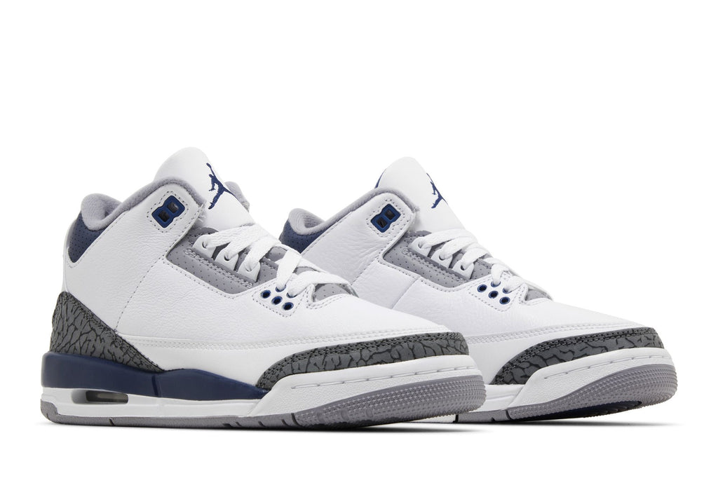 Air Jordan 3 Retro Midnight Navy GS (DM0967-140) White Cement Grey Black Sneakers