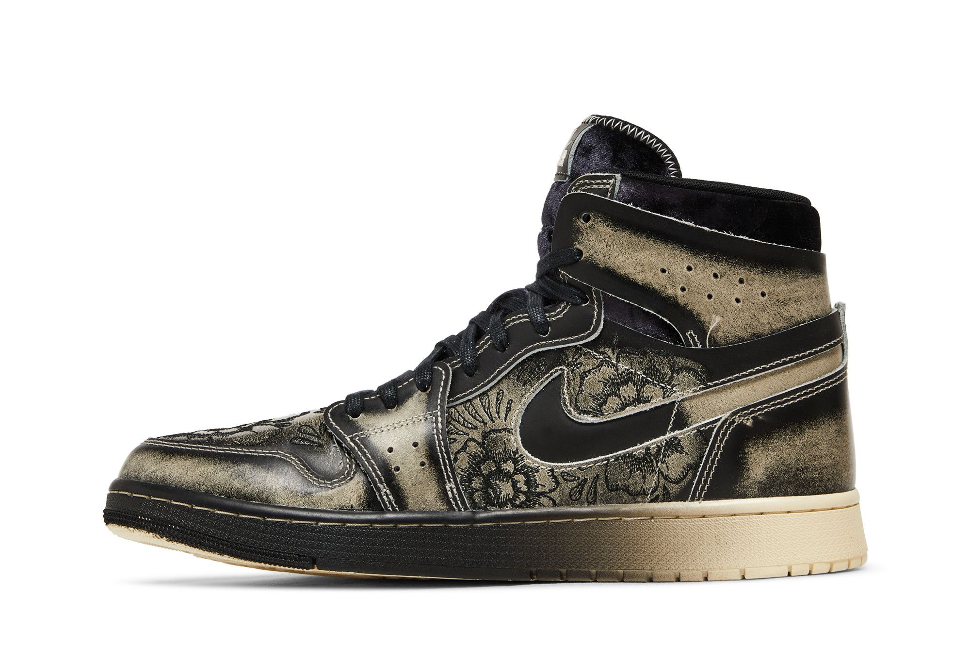 Jordan 1 High Zoom Air CMFT 2 Dia De Muertos FQ8155-010 Black Sneakers