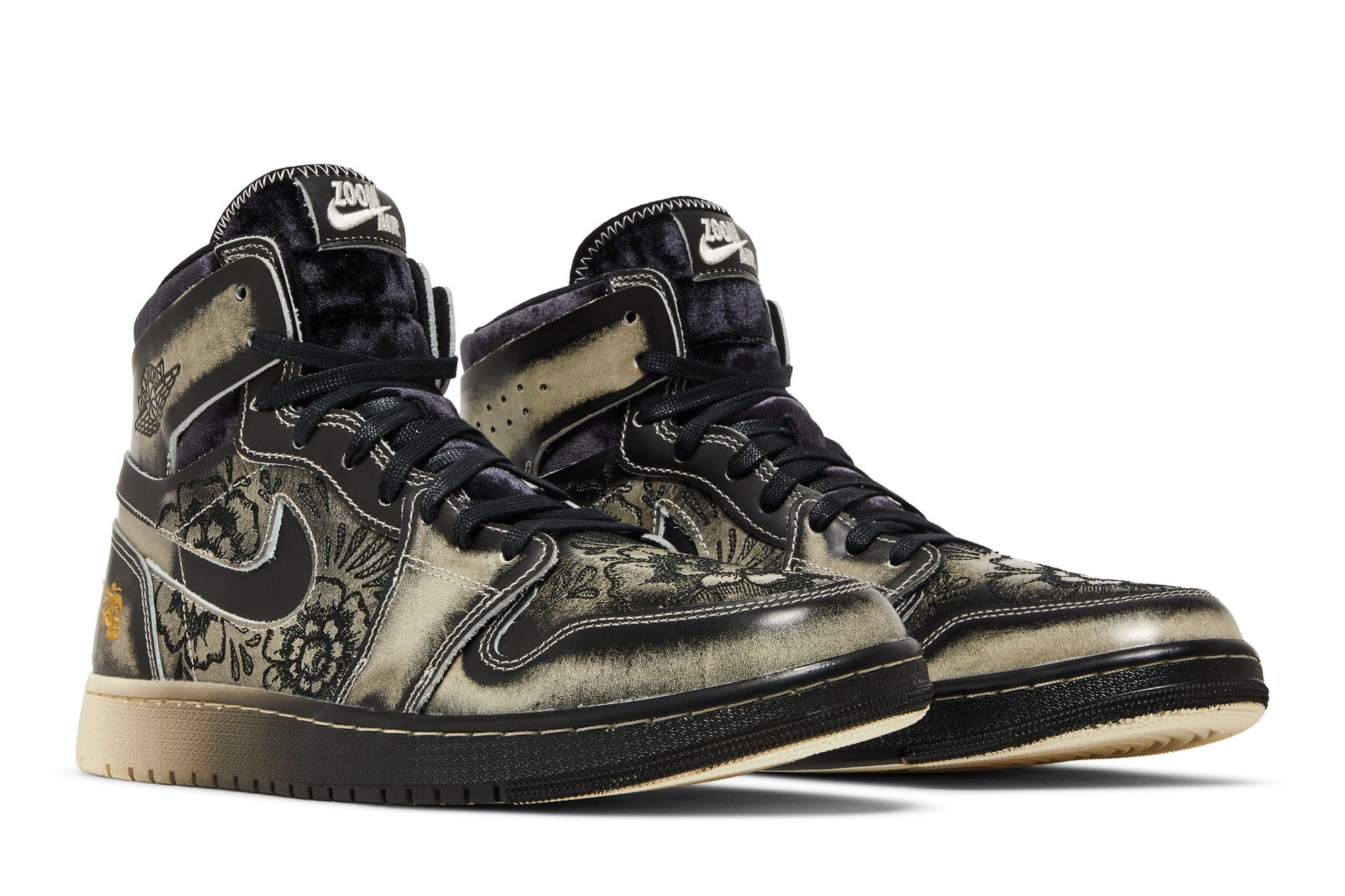 Jordan 1 High Zoom Air CMFT 2 Dia De Muertos FQ8155-010 Black Sneakers