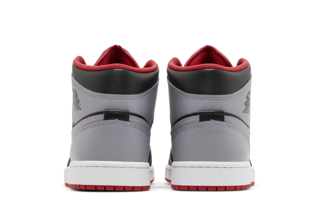Jordan 1 Mid Bred Shadow Leather Trainers - Black/Red/Grey - DQ8426-006