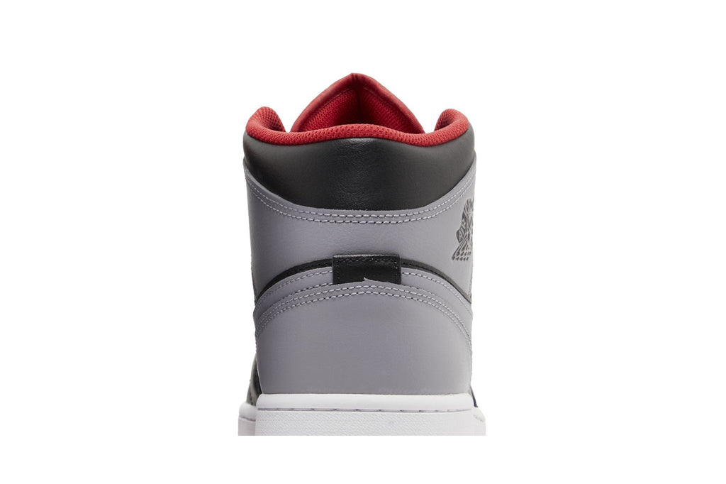 Jordan 1 Mid Bred Shadow Leather Trainers - Black/Red/Grey - DQ8426-006