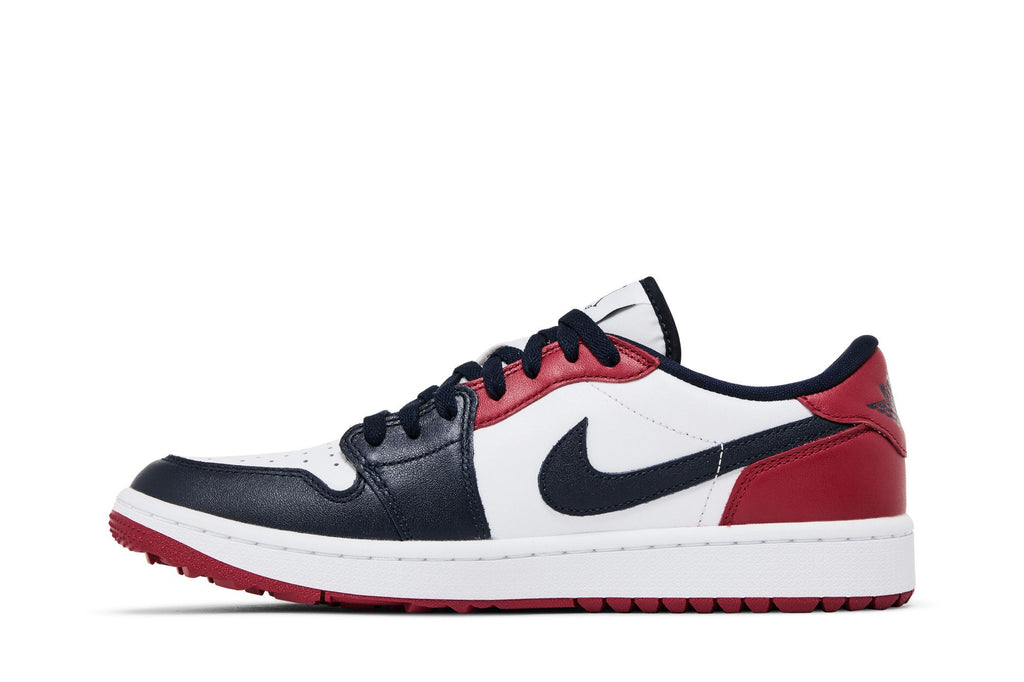 Jordan 1 Retro Low Golf Shoes - White/Obsidian/Varsity Red - DD9315-113