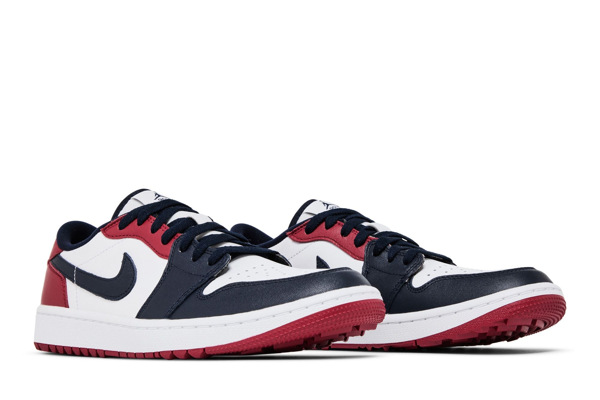 Jordan 1 Retro Low Golf Shoes - White/Obsidian/Varsity Red - DD9315-113