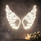 Angel Wings Neon Sign – White LED Neon Wings Wall Art for Photo Backdrop & Aesthetic Room Decor