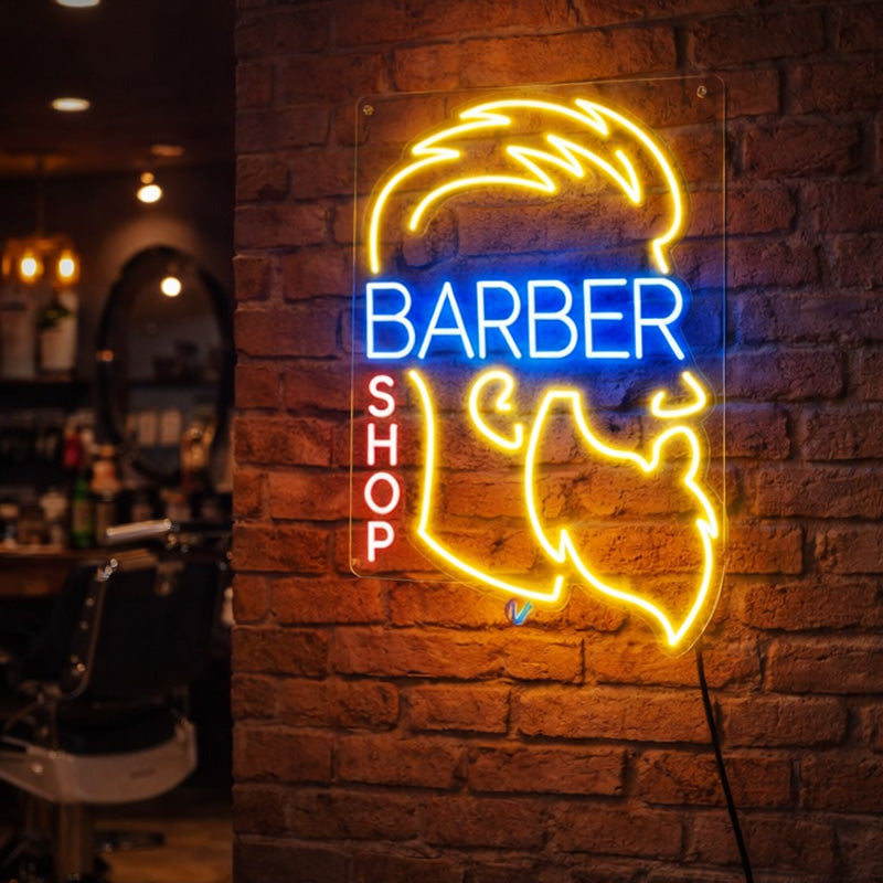 Barber Shop Beard Neon Sign – LED Wall Light