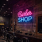 Barber Shop Neon Sign – Pink & Blue LED Wall Light