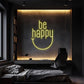 Be Happy Smiley LED Neon Wall Sign - LEDTOT