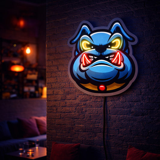 Bulldog Face Neon Sign – Fierce Street-Style LED Wall Art