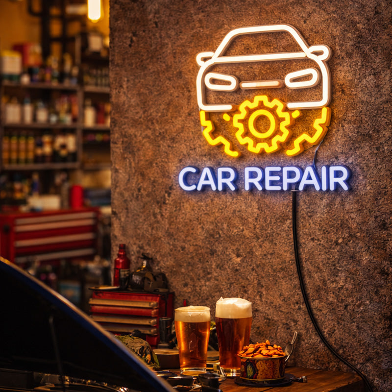 Car Repair LED Neon Sign – Auto Garage Wall Light