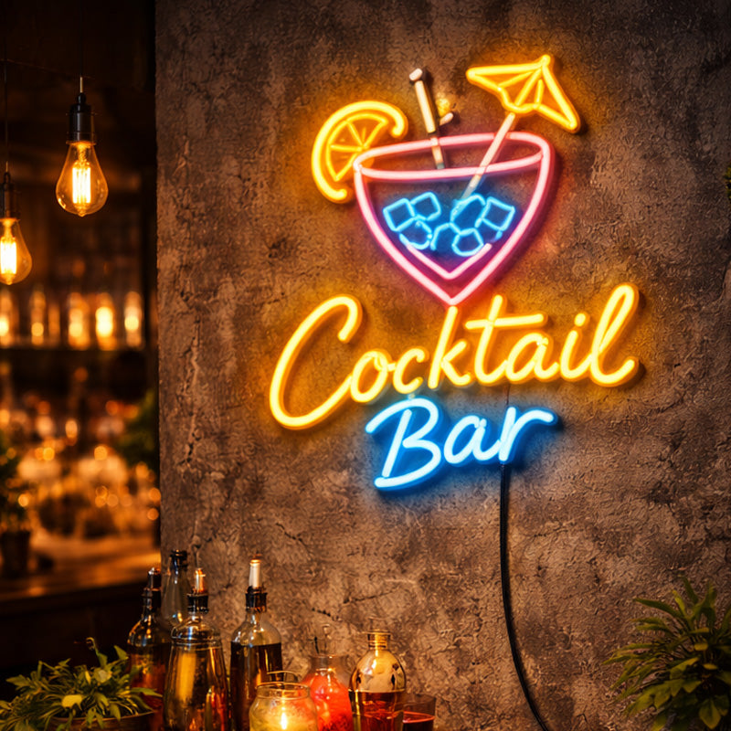 Cocktail Bar LED Neon Sign – Modern Lounge & Home Bar Wall Decor