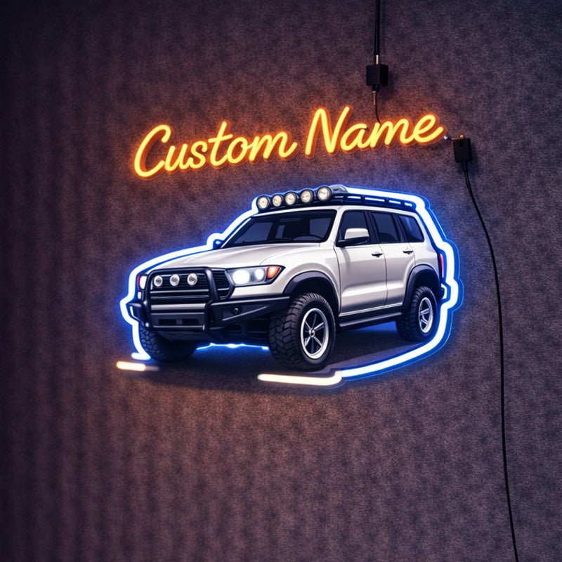 Custom Name 4x4 SUV Neon Sign – Off-Road LED Wall Light Decor