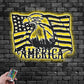 Custom Name American Eagle Flag Sign Decoration For Living Room, Metal Wall Signs With RGB Led Light
