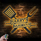 Custom Name Backyard BBQ Metal Wall Signs With RGB Led Light
