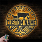 Custom Name Backyard BBQ Name Sign Home Decor Barbecue, Metal Wall Signs With RGB Led Light