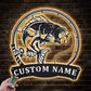 Custom Name Bass Fishing Metal Wall Signs With RGB Led Light