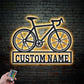 Custom Name Bicycle Sport Metal Wall Signs With RGB Led Light
