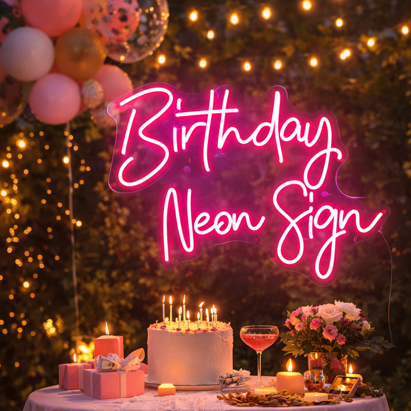 Custom Name Birthday Neon Sign – Personalized LED Neon Sign for Birthday Party Decor & Photo Backdrop