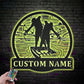 Custom Name Bowfishing Father And Son Metal Wall Signs With RGB Led Light