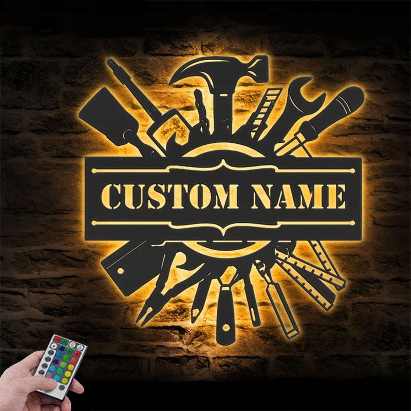 Custom Name Builder Workshop Name Sign Home Decor Constructor Metal Wall Signs With RGB Led Light