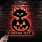 Custom Name Cat Pumkin, Metal Wall Signs With RGB Led Light
