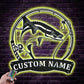 Custom Name Cobia Fishing Fish Pole Metal Wall Signs With RGB Led Light