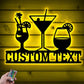 Custom Name Cocktail Bar Sign Wall Art With RGB Led Lights