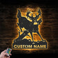 Custom Name Deer Hunting Metal Wall Signs With RGB Led Light