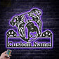 Custom Name English Bulldog Dog, Metal Wall Signs With RGB Led Light
