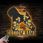 Custom Name FLoral Soft Coated Wheaten Terrier Metal Wall Signs With RGB Led Light
