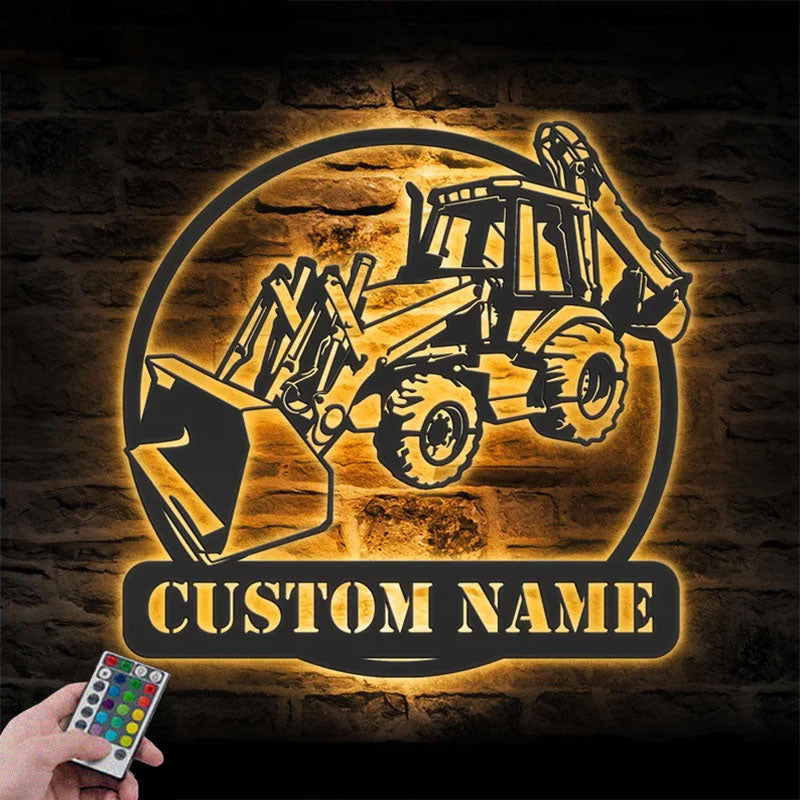 Custom Name Farm Tractor Name Sign Home Decor Farm Truck, Metal Wall Signs With RGB Led Light
