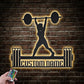 Custom Name Female Bodybuilder Metal Wall Signs With RGB Led Light