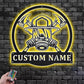 Custom Name Firefighter Name Sign Decoration For Room Metal Wall Signs With RGB Led Light