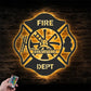 Custom Name Fireman Name Sign Home Decor Metal Wall Signs With RGB Led Light