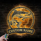 Custom Name Fisher Name Sign Home Decor Metal Wall Signs With RGB Led Light