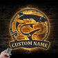 Custom Name Fisher Name Sign Home Decor Metal Wall Signs With RGB Led Light