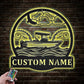 Custom Name Fishing Boat Metal Wall Signs With RGB Led Light