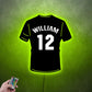 Custom Name Football Name Sign, Metal Wall Signs With RGB Led Light