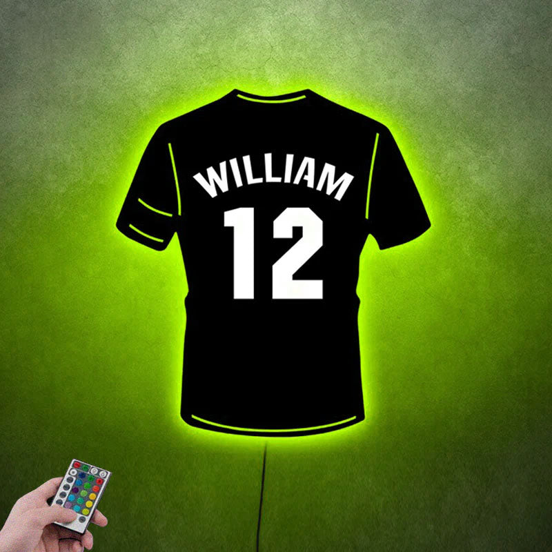 Custom Name Football Name Sign, Metal Wall Signs With RGB Led Light