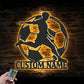 Custom Name Football Player Lover Sign Home Decor, Metal Wall Signs With RGB Led Light