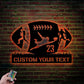 Custom Name Football Player, Metal Wall Signs With RGB Led Light
