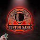 Custom Name Football With Wing, Metal Wall Signs With RGB Led Light