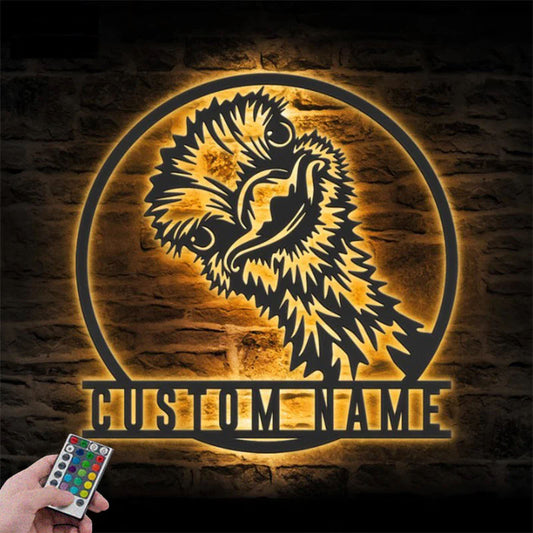 Custom Name Funny Emus Bird Lover Name Sign Home Decor, Metal Wall Signs With RGB Led Light