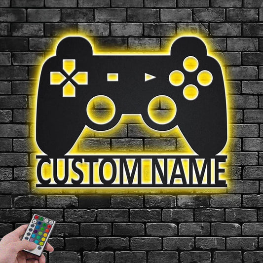 Custom Name Gamer Name Sign Decoration For Room Metal Wall Signs With RGB Led Light