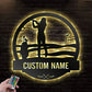 Custom Name Golf Players Name Sign Decoration For Room, Metal Wall Signs With RGB Led Light