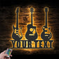 Custom Name Guitarist Name Sign Home Decor Music Room, Metal Wall Signs With RGB Led Light