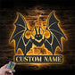 Custom Name Halloween Bat Name Sign Home Decor, Metal Wall Signs With RGB Led Light